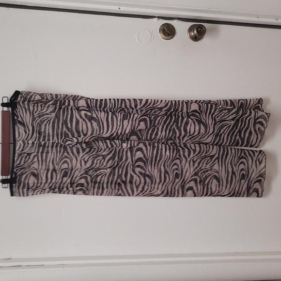 Zebra patterned bathing suit cover up sheer tie pants size M - Picture 4 of 5